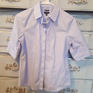 Baby blue Talbots button up short sleeve shirt
